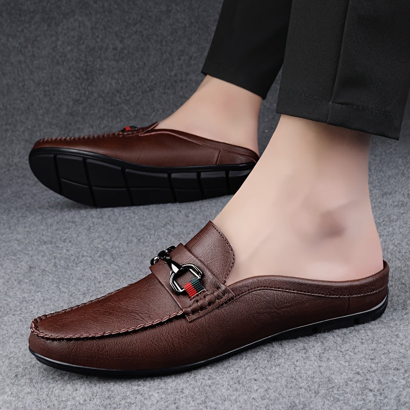 Men's Mule Shoes Slip-On Stripes Rubber Sole Comfortable Outdoor