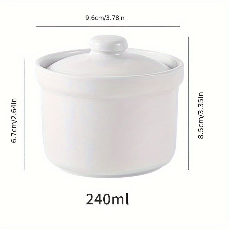 Очаровательная керамическая миска с крышкой - Идеально подходит для супов, десертов и здорового приготовления пищи - Необходима для безопасности продуктов в кухнях и ресторанах