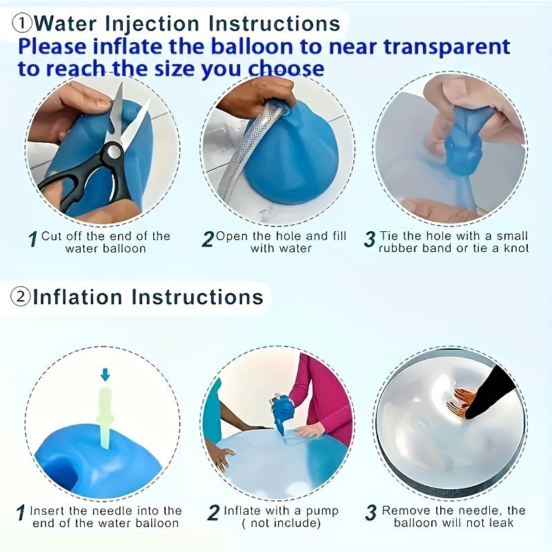 Giant Transparent Bubble Ball Inflatable Toy for Outdoor Play Water Pump Tool Blue 80cm