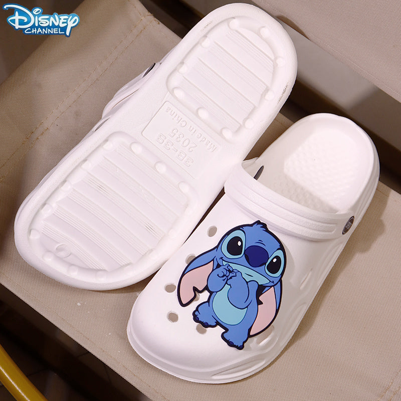 Women Breathable White Slippers Casual Slip-On Sandals with Hole Pattern