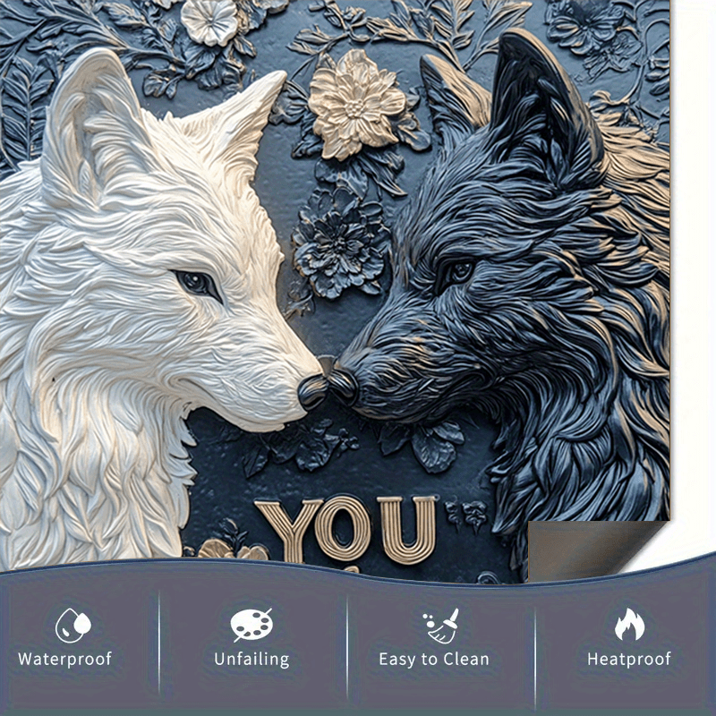 Romantik Boʻrdoq Juftligi Magnit bilan "Siz va Men" Gul Relief Sanʼati Suv oʻtkazmaydigan Muzlatgich Dekori 58.5x65 sm