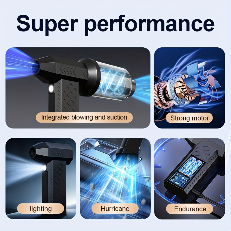 150000 RPM Cordless Handheld Vacuum Cleaner with Brushless Motor and LED Light