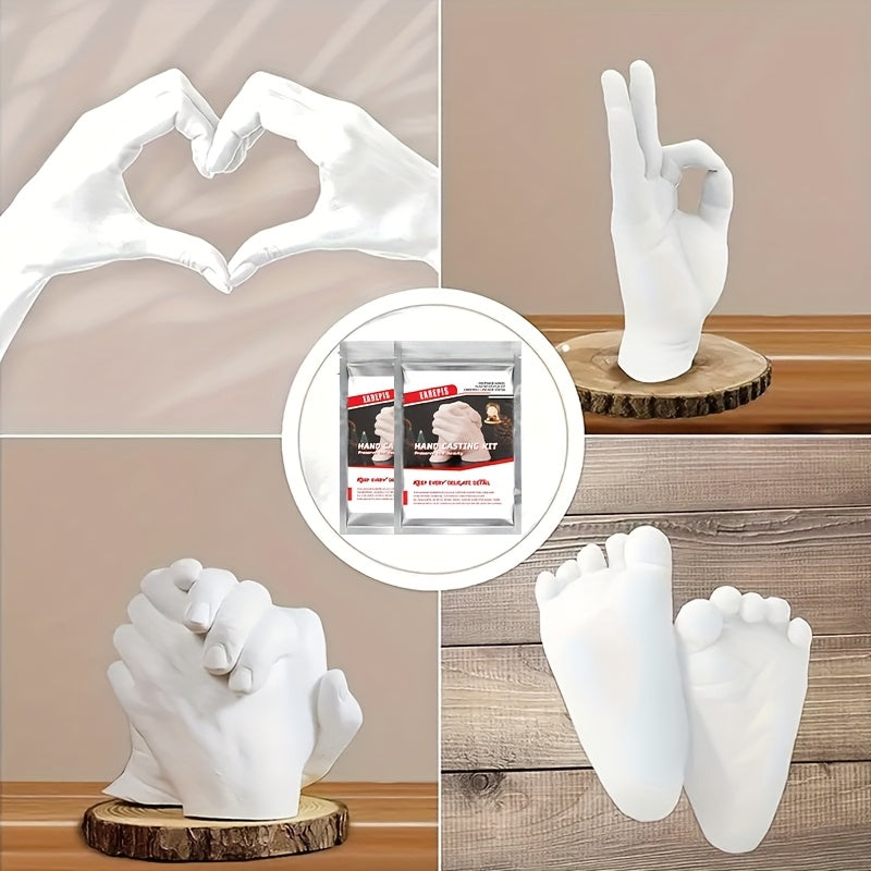 3D Hand Casting Kit for Couples White Plastic Clay Modeling Gift for Valentine's Day and Mother's Day
