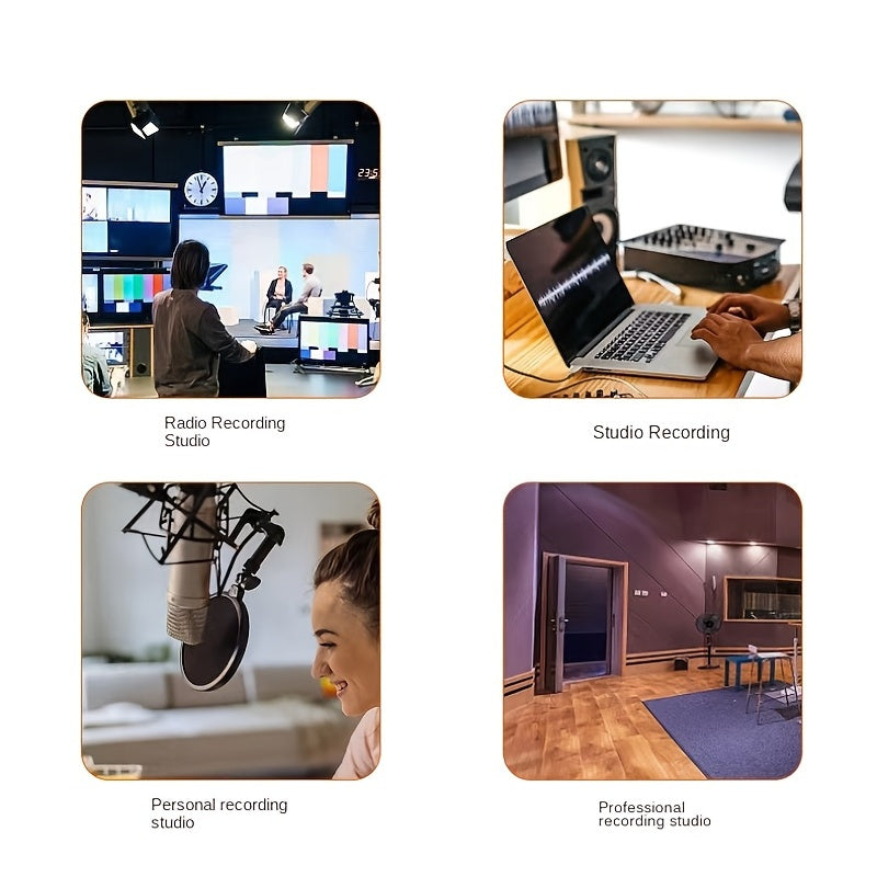 Портативная студия для записи пения с ветрозащитными, звукопоглощающими и шумоподавляющими функциями. Включает профессиональный микрофонный чехол и складной звукопоглощающий экран. Идеально подходит для Ид.