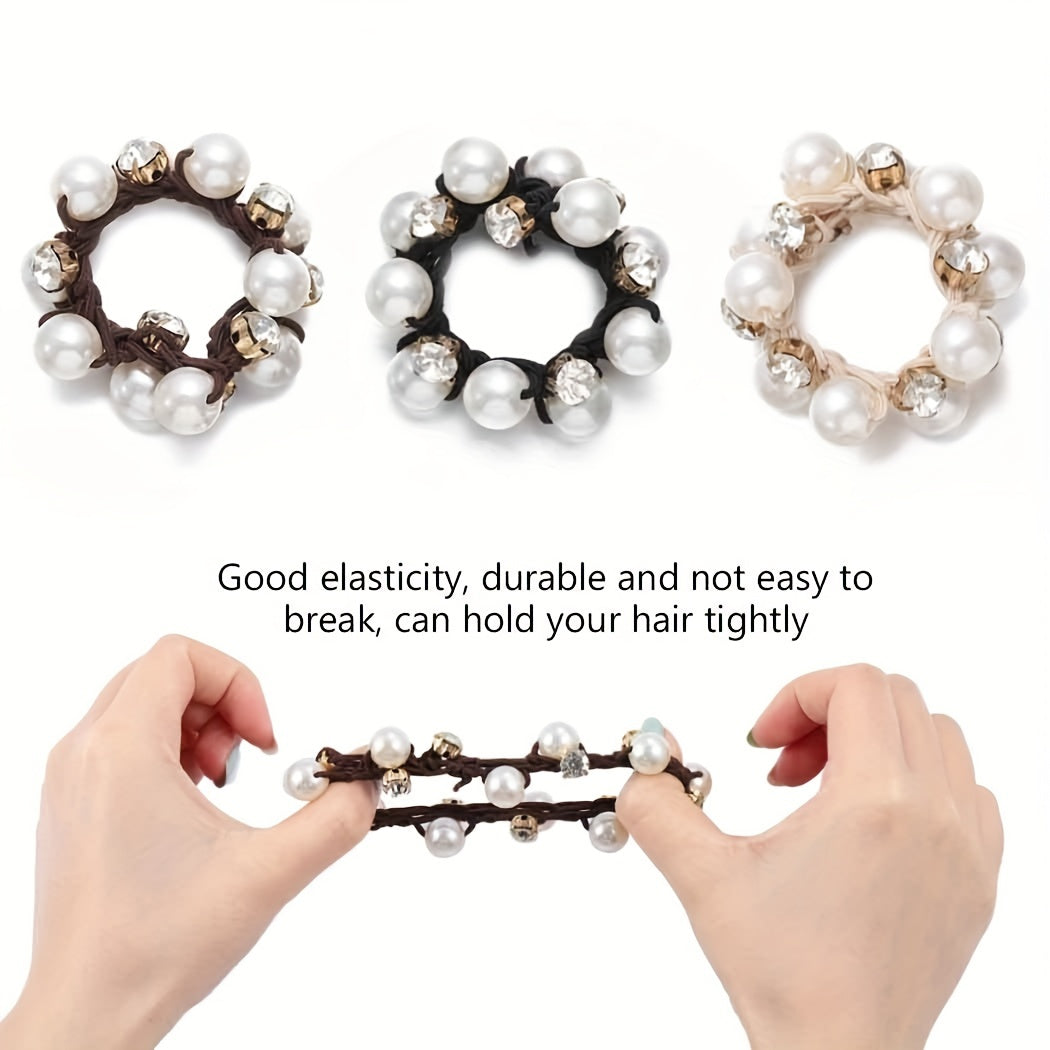 Ayollar bohem uslubidagi to'qilgan marjonli soch bog'lamlari to'plami, bir rangli jerse, rhinestones