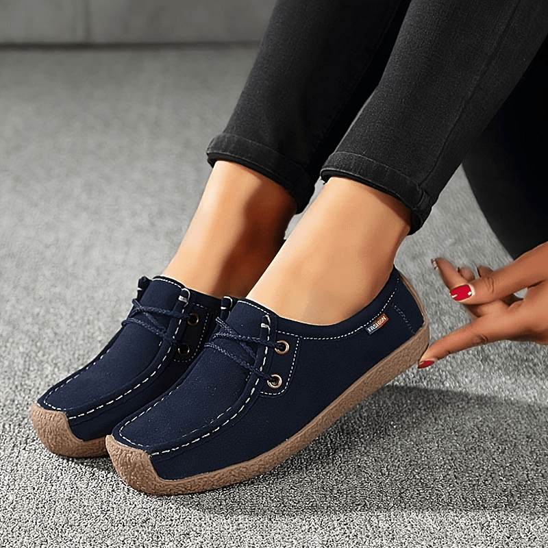Women's Solid Color Lace Up Round Toe Low-Top Non-slip Shoes
