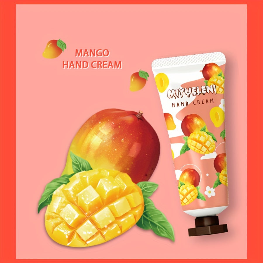 5-Piece Hand Cream Gift Set with Fruit and Plant-Based Moisturizer for Dry Skin