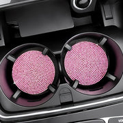 Автомобильные подстаканники с искусственным алмазным принтом, противоскользящая блестящая отделка со стразами, украшение для держателя стакана