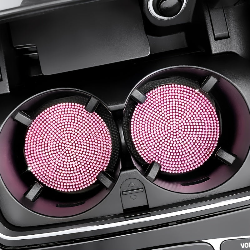 Автомобильные подстаканники с искусственным алмазным принтом, противоскользящая блестящая отделка со стразами, украшение для держателя стакана