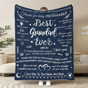 Personalized Throw Blanket for Grandad Soft Cozy Gift from Grandchildren