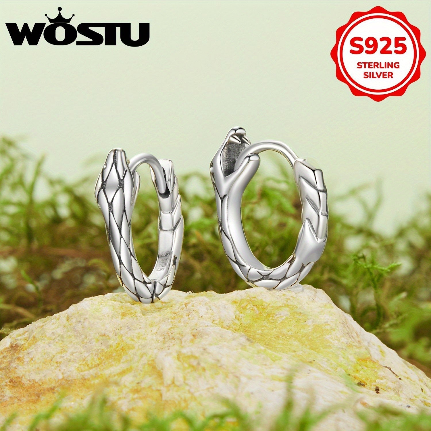 Women's Silver Snake Hoop Earrings Hypoallergenic Sterling Silver for Everyday and Special Occasions