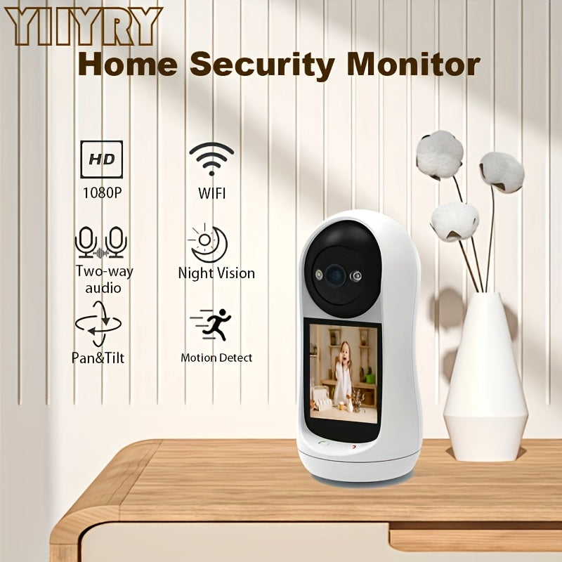 Security Camera with 7.11cm IPS Screen Two-Way Audio Elderly Monitoring USB Powered