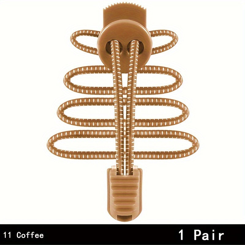 2 Pairs Elastic No Tie Shoelaces for Adults Sports Sneakers Rope Laces