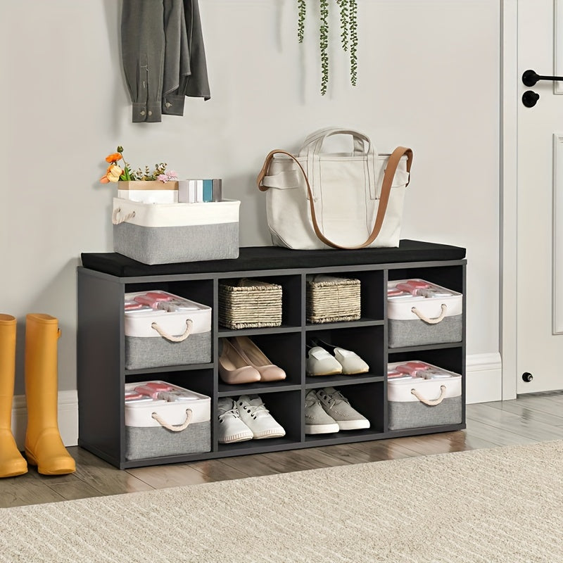 Rectangular Foldable Storage Basket with Handle for Clothes Toys Books in Home and Office