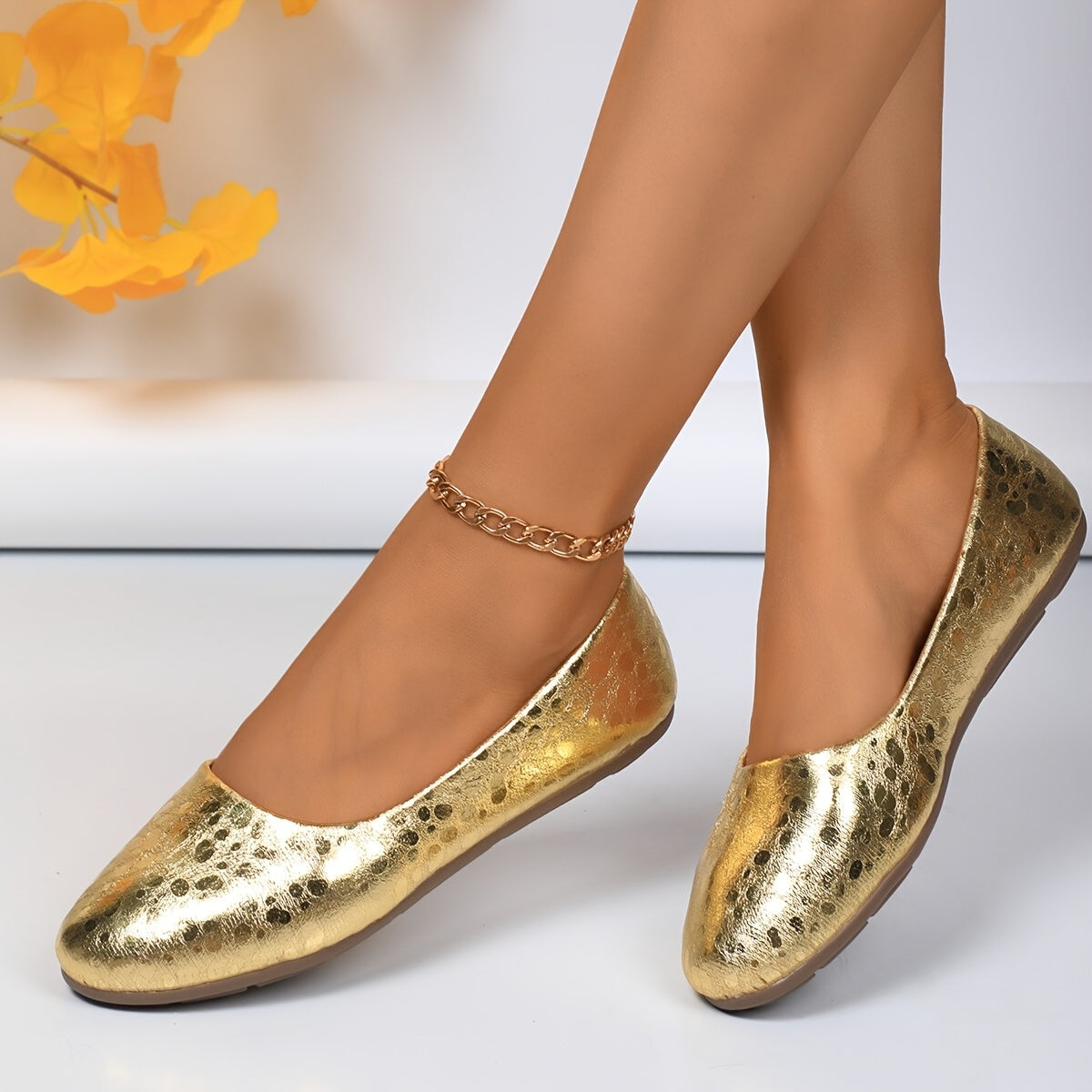 Women's Flat Shoes Comfortable Leather Slip-On Casual Black