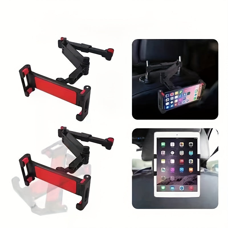 Adjustable Black ABS Headrest Mount for iPad and Phone Car Interior