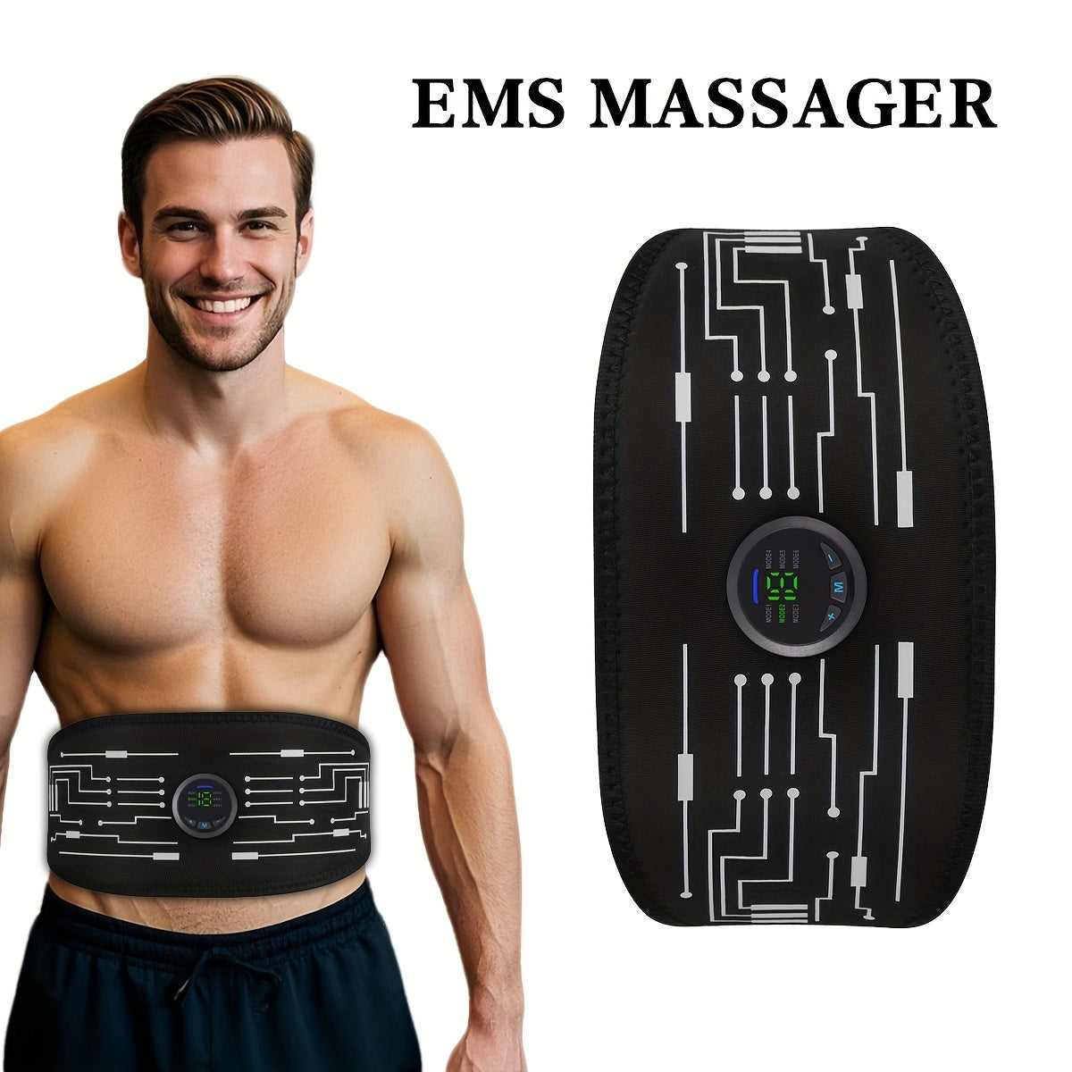 Portable Home Massager with EMS TENS Technology 6 Modes Adjustable Intensity