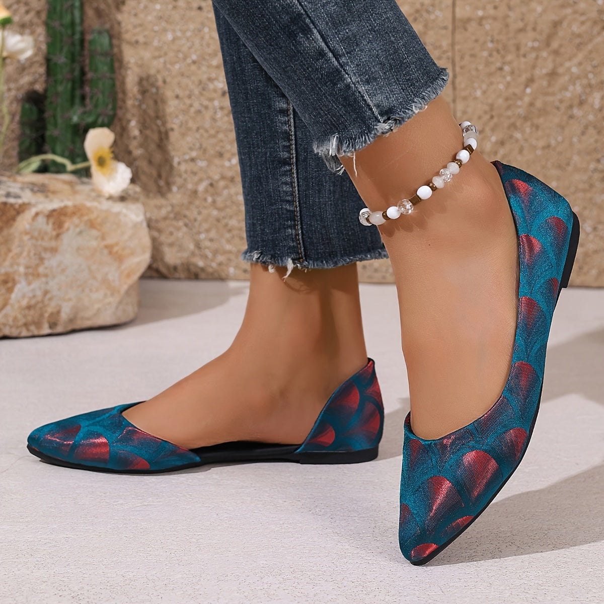 Women's Colorful Flat Shoes Summer Side-Cut Fashion Comfortable