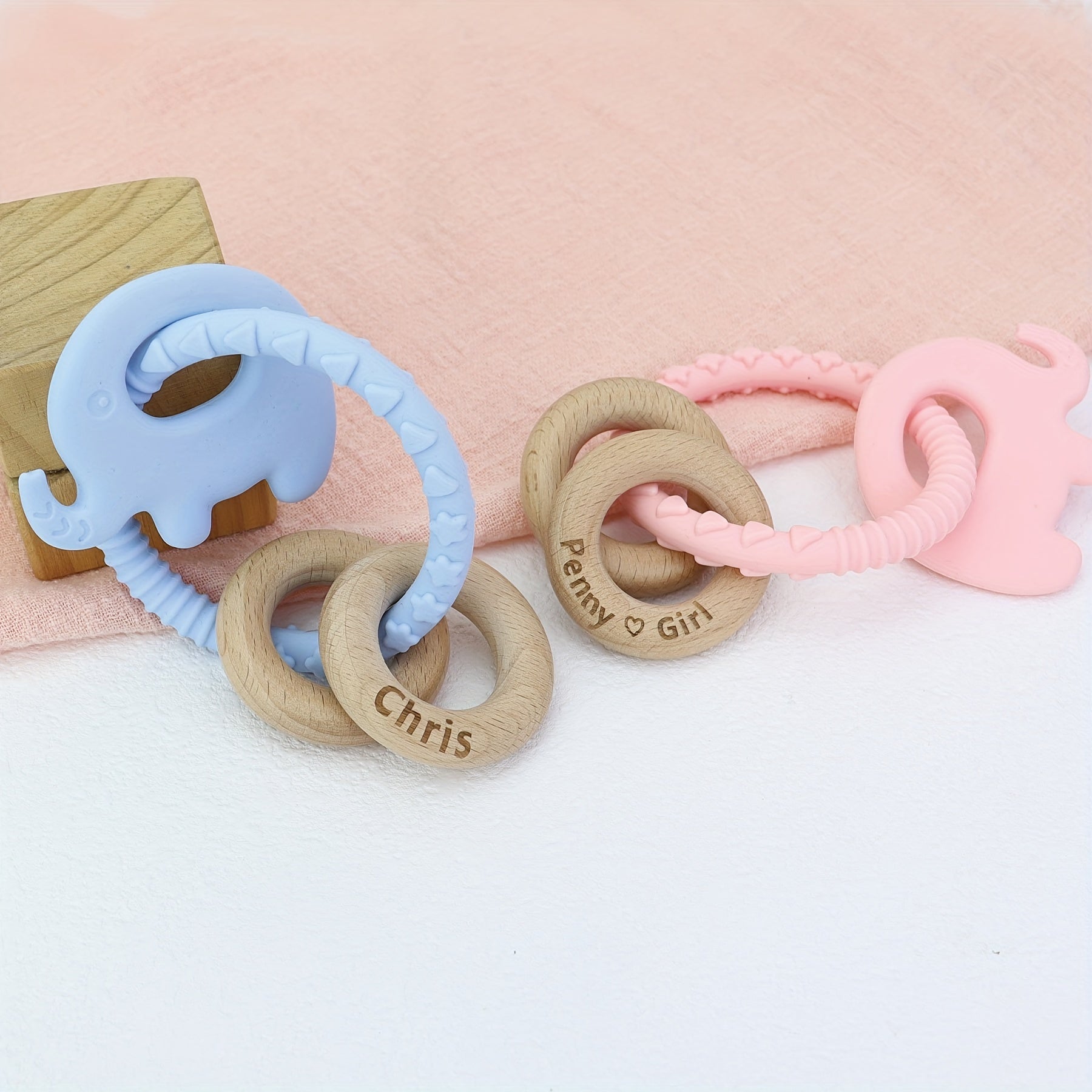 Personalized Baby Rattle Toy Animal for Kids Soft Handheld Gift