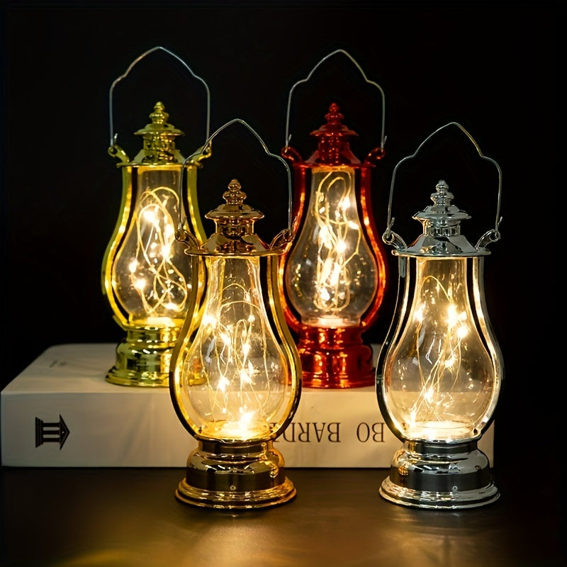 Retro Portable LED Pony Lamp Holiday Decoration Creative Design Atmosphere Lighting Copper Wire and Wine Pot Candle Light