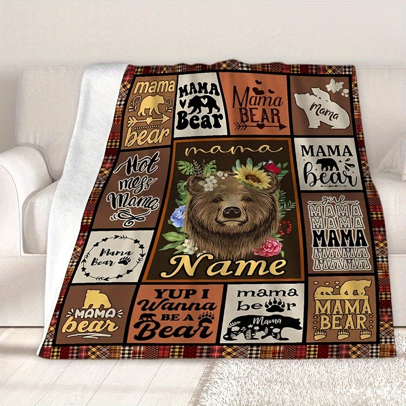 Reversible Throw Blanket for Mom with Vibrant Digital Print and Knitted Texture