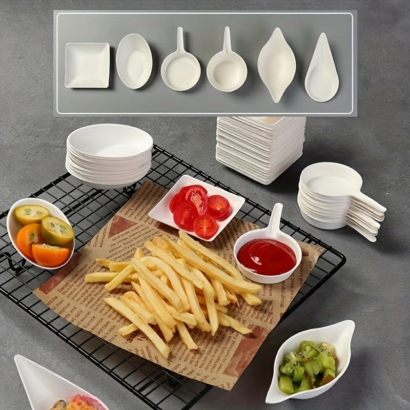 8 Varieties Sugar Cane Pulp Disposable Plates for Cake Salad Dips Eco-Friendly