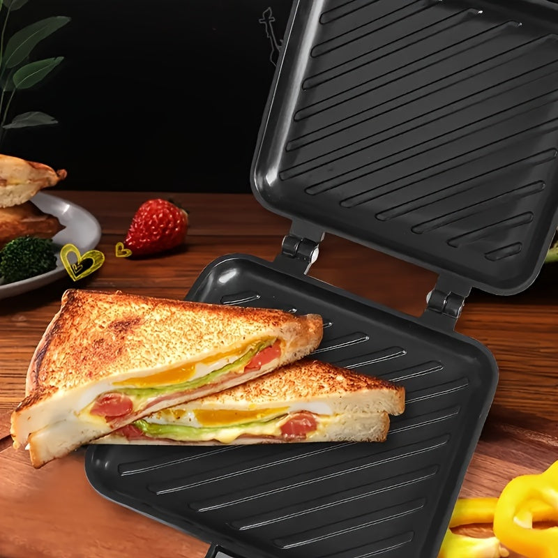 Non-Stick Double-Sided Sandwich Maker for Gas Stove Cooking
