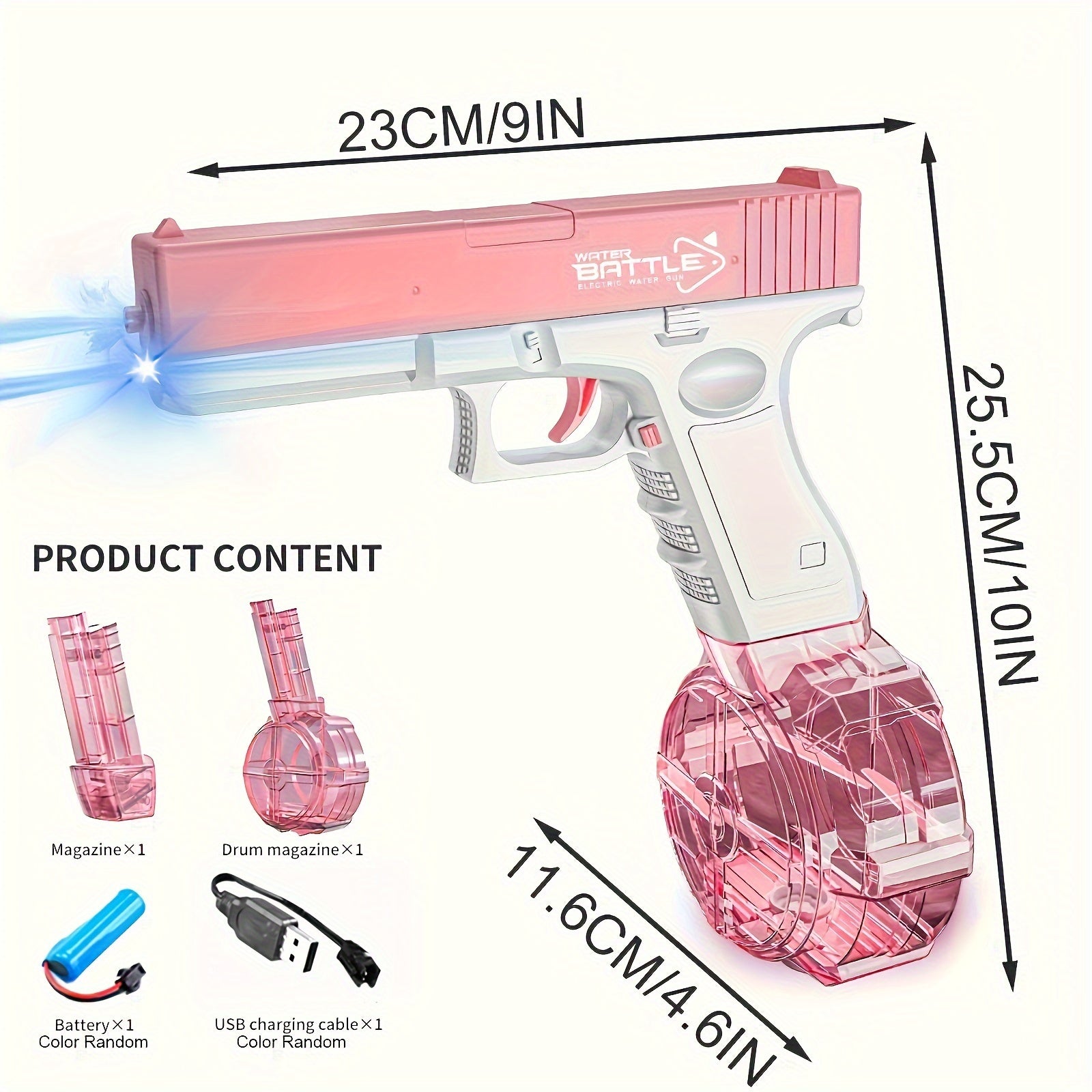 Электрический водяной пистолет с дальностью 9,75 м, большой емкостью разбрызгиватель, светильники для летней пляжной вечеринки