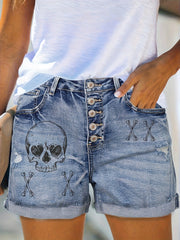 Women's Stretchy Denim Shorts Casual Girl's Retro Edgy Summer Apparel