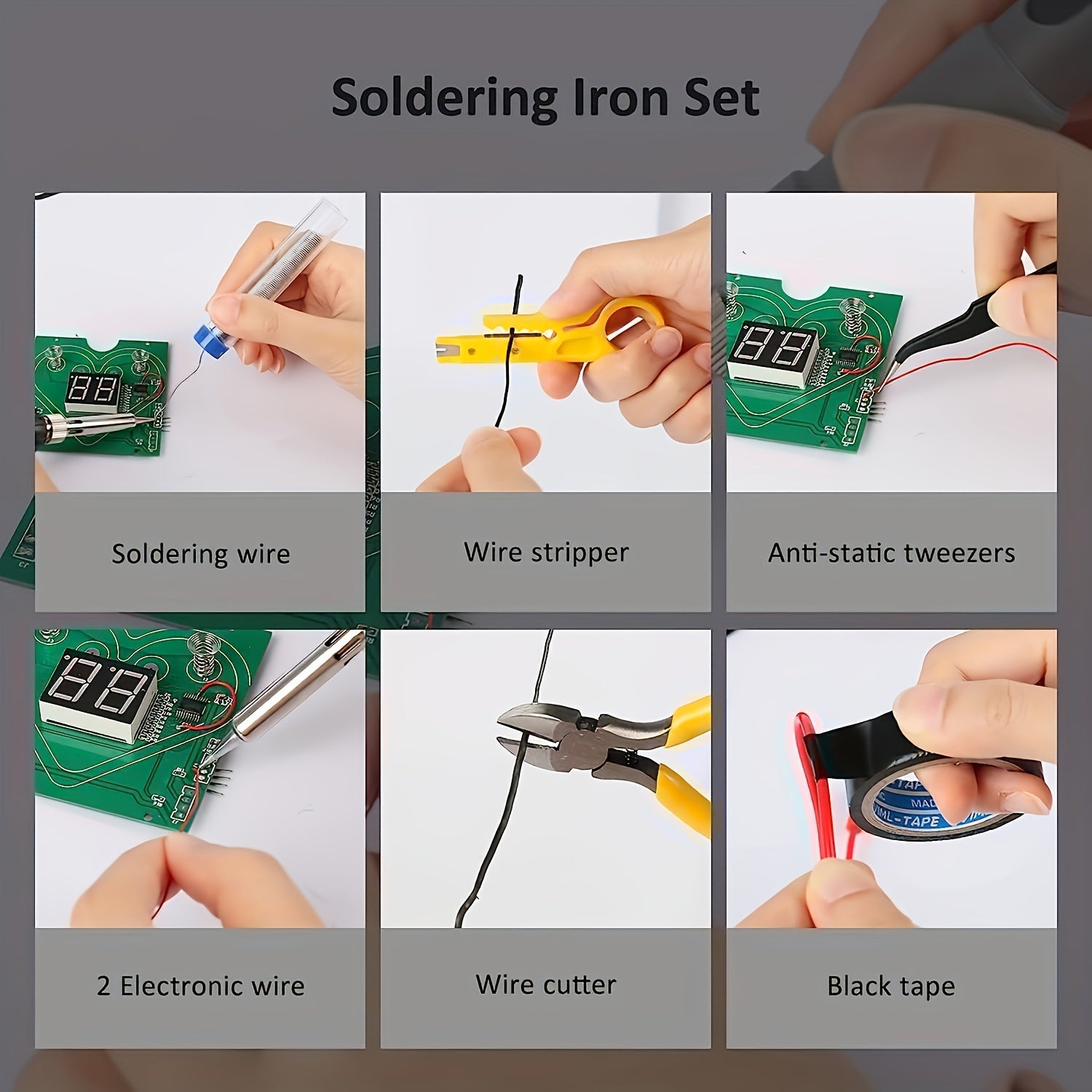 Digital Multimeter and Soldering Kit with Adjustable Temperature for DIY Repair