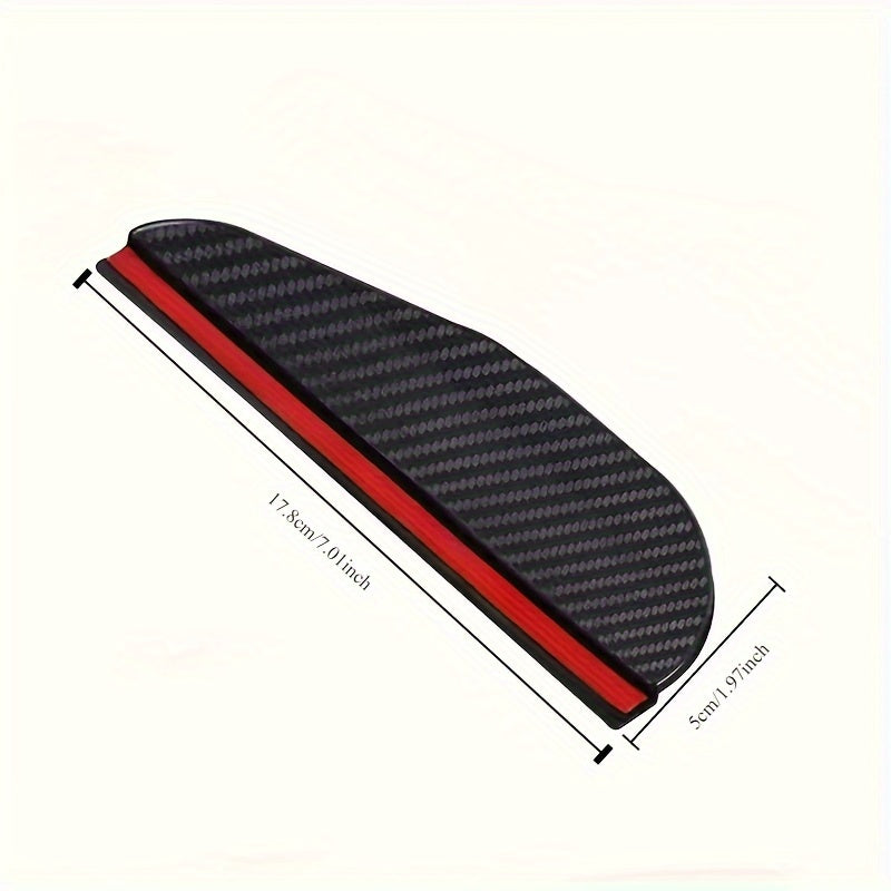 2 Pieces Car Rearview Mirror Rain Guards Waterproof Side Mirror Visors Carbon Fiber Style