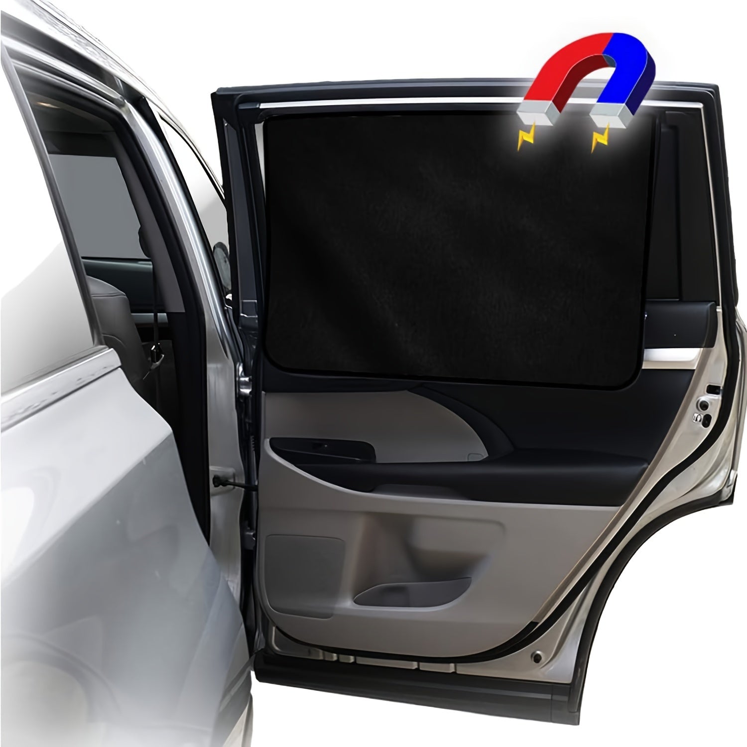 4 dona avtomobil quyosh nuri soyasi pardalari, qora, UV himoyasi, SUVlar, yuk mashinalari, lager uchun