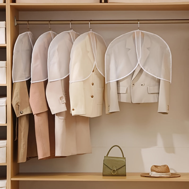 Juego de 10 fundas para prendas de PVC blanco, transpirables y translúcidas, protectores de polvo para trajes para ropa