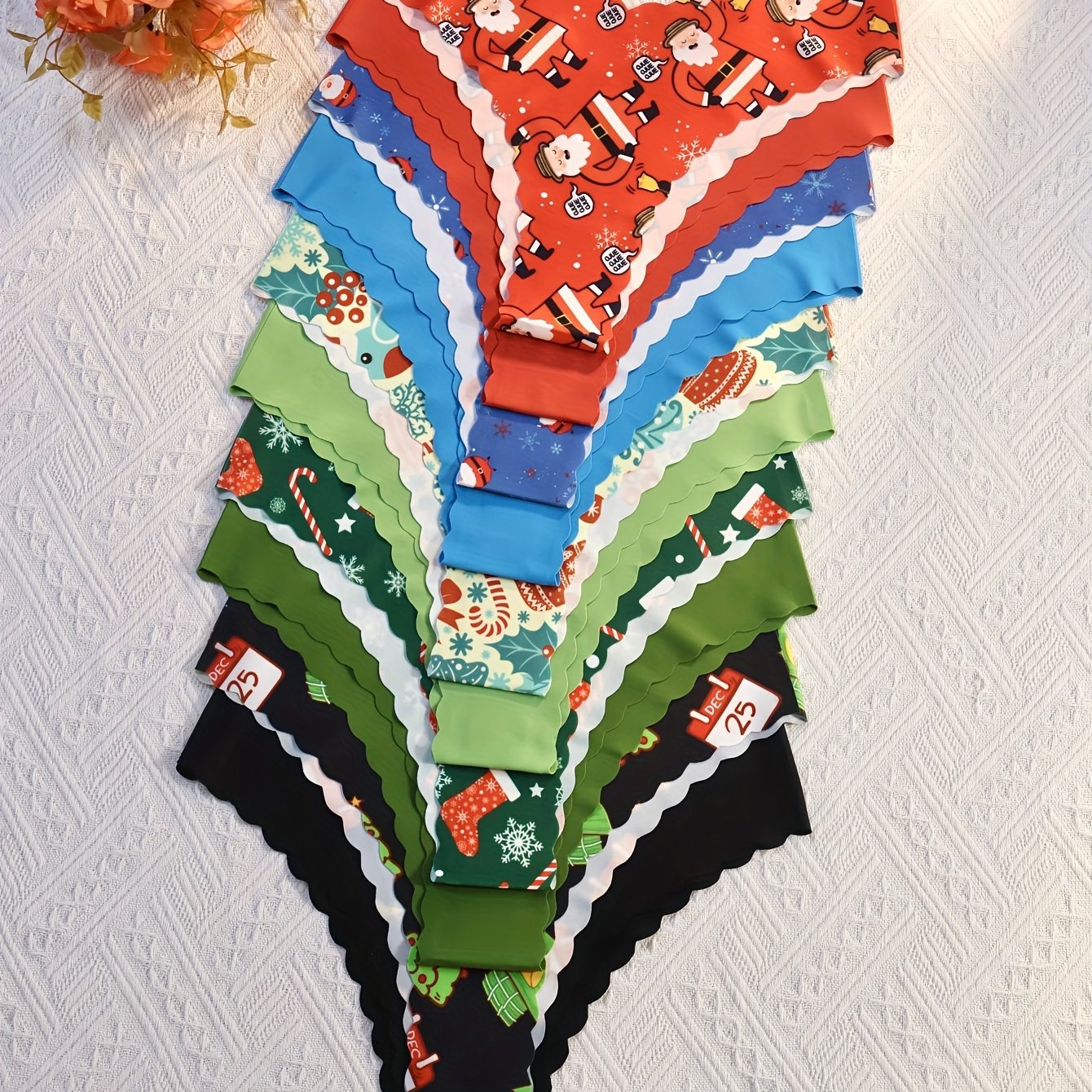 Women's Seamless Nylon Elastane Briefs Set 10 Pieces with Sexy Scalloped Edges and Prints