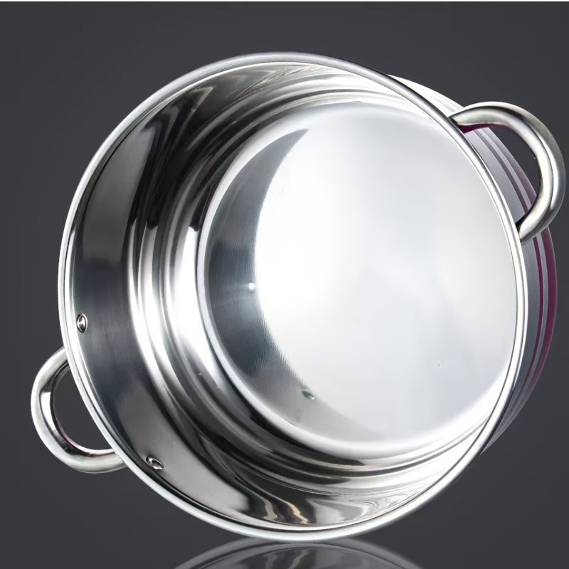 Stainless Steel Cookware Set 10 Pieces Multi-Color Induction Gas Stove Compatible