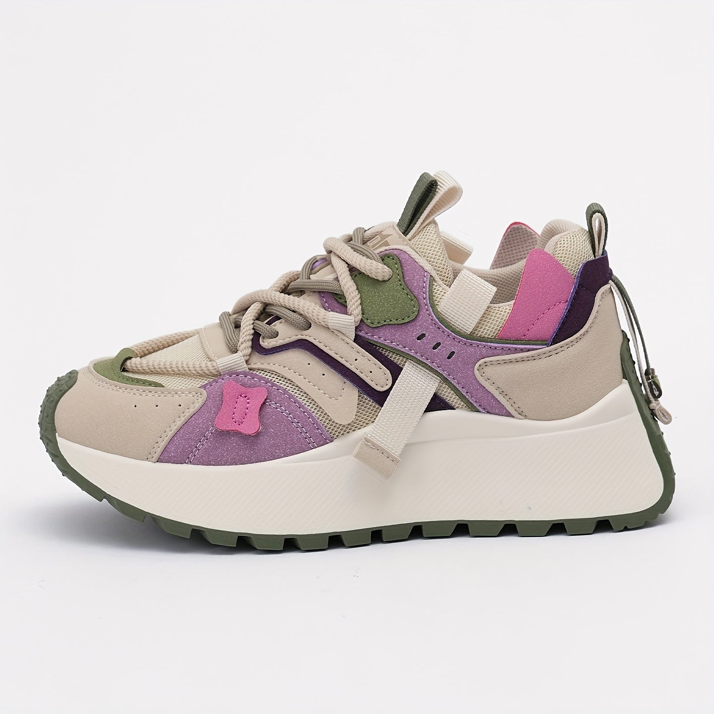 Women’s Mesh Casual Sneakers, Breathable Comfort, Color Block Design