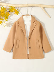 Мужская классическая шерстяная пальто с лацканами, застежкой на пуговицы, искусственными карманами, осень-зима, возраст 12 и младше