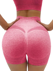 Women's High Waist Rib-Knit Thigh Slimmers Shorts with Tummy Control Breathable Solid Color