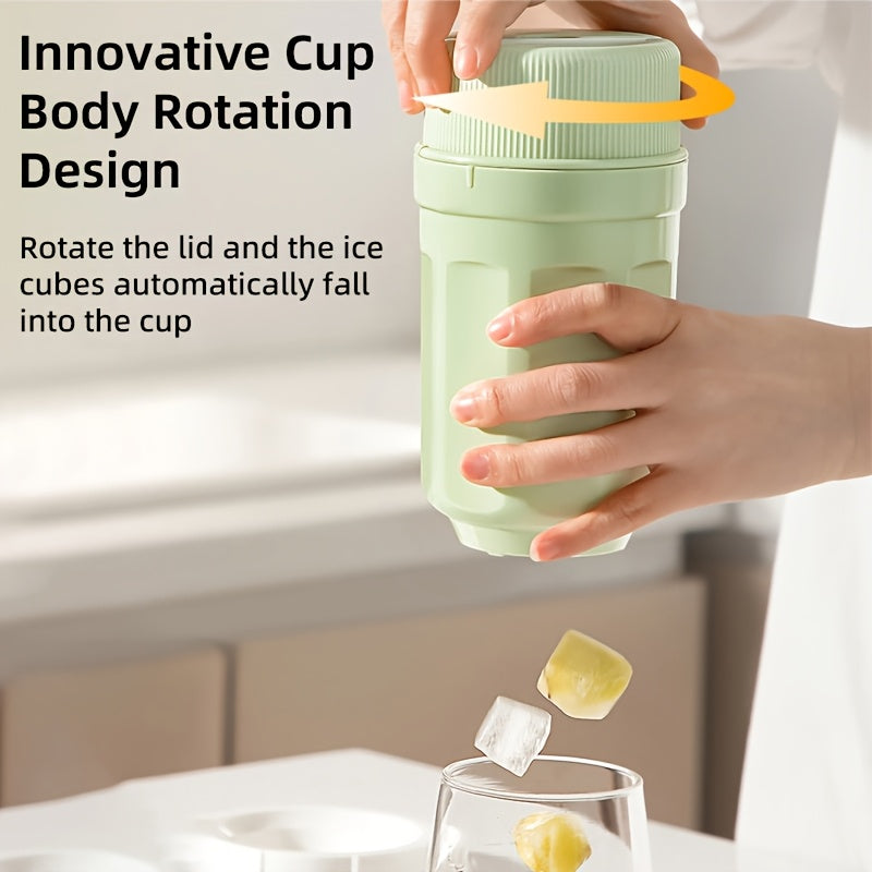 Rotating Ice Maker with Molds and Trays for Refrigerator Reusable Ice Cubes