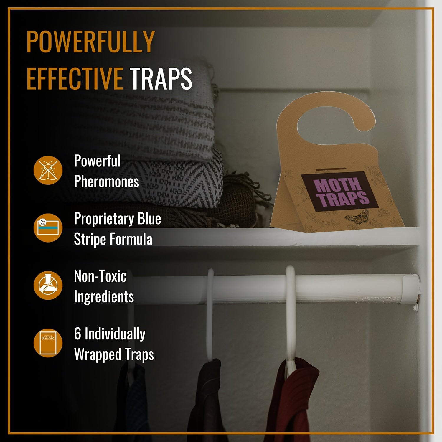 Trampa para ácaros de cartón para uso unisex 12.7cm libre de químicos y no tóxica para armarios