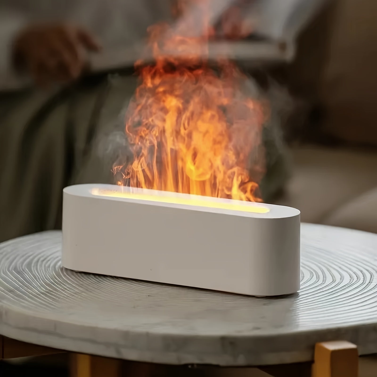 Simulated Flame Humidifier with Colorful Light 150ml USB Powered 3D Fire Effect