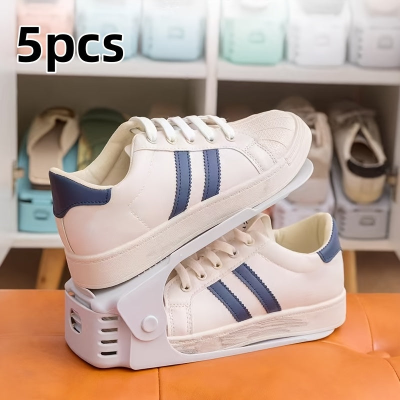 Adjustable Plastic Shoe Rack Space Saving Organizer for Entryway Bedroom Dorm 5 Sizes