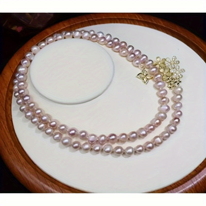 Multi-Layer Freshwater Pearl Necklace for Women Elegant Jewelry Gift