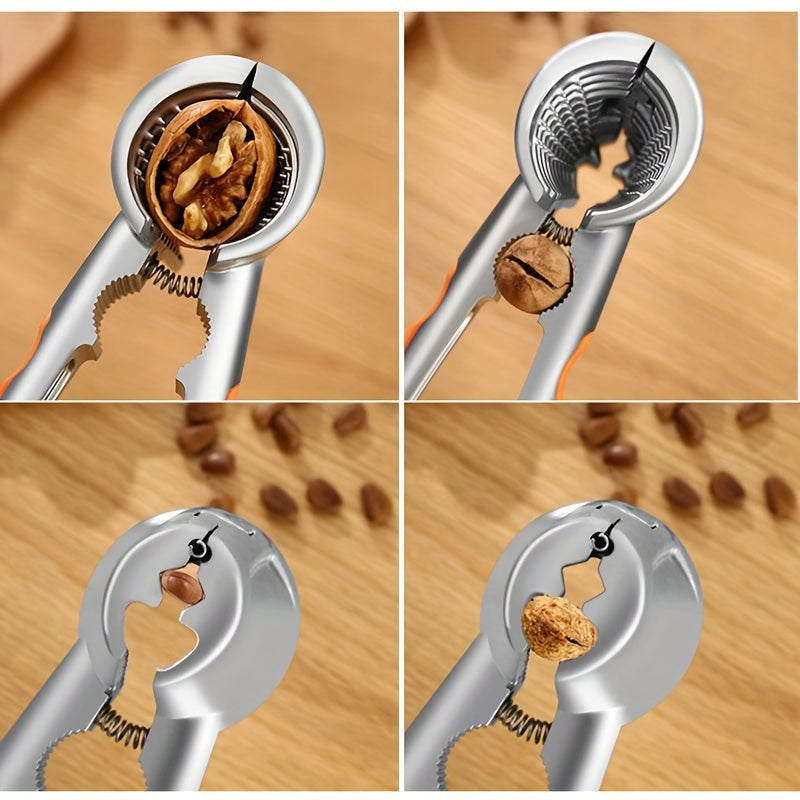 Abrelatas de acero inoxidable con mango antideslizante para nueces, castañas y avellanas