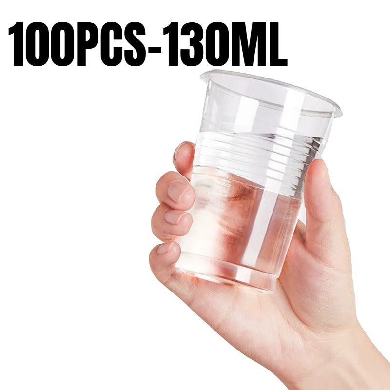 Ochiq plastmassa stakanlar 50-100 dona sovuq ichimliklar uchun muzli choy, sharbat, partiyaga mo‘ljallangan