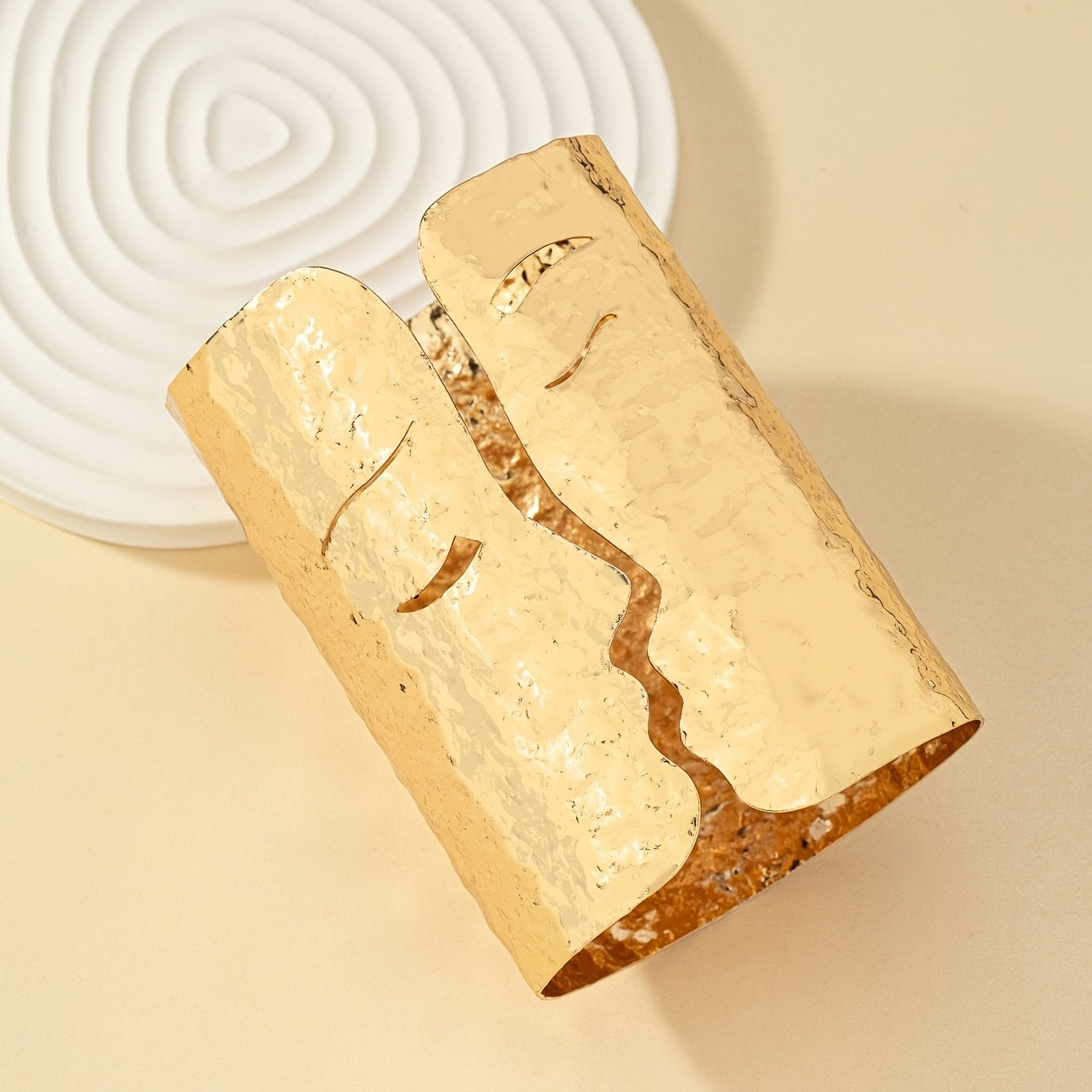 Open Iron Bangle with Elegant Face Design for Casual or Party Wear