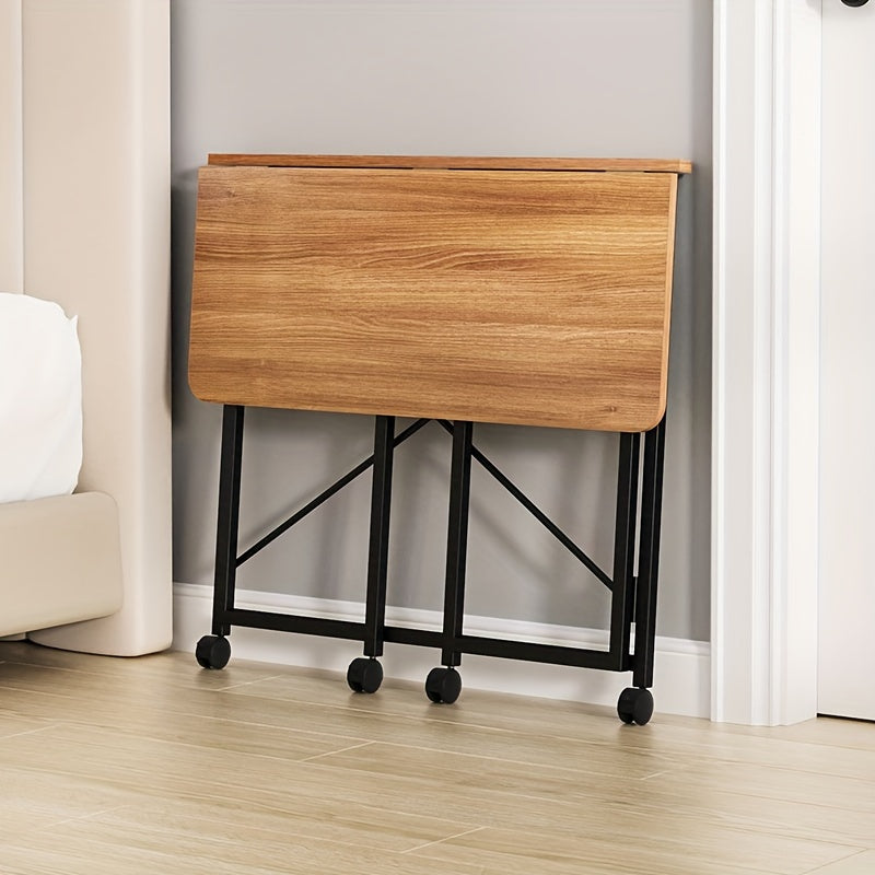 1 dona portativ qattiq yog'och stol, 360° g'ildiraklar bilan kichik joylar uchun, elektrsiz.