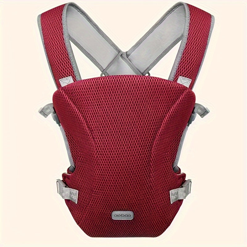 All-Season Baby Waist Stool Carrier for Kids in Deep Gray Red Navy
