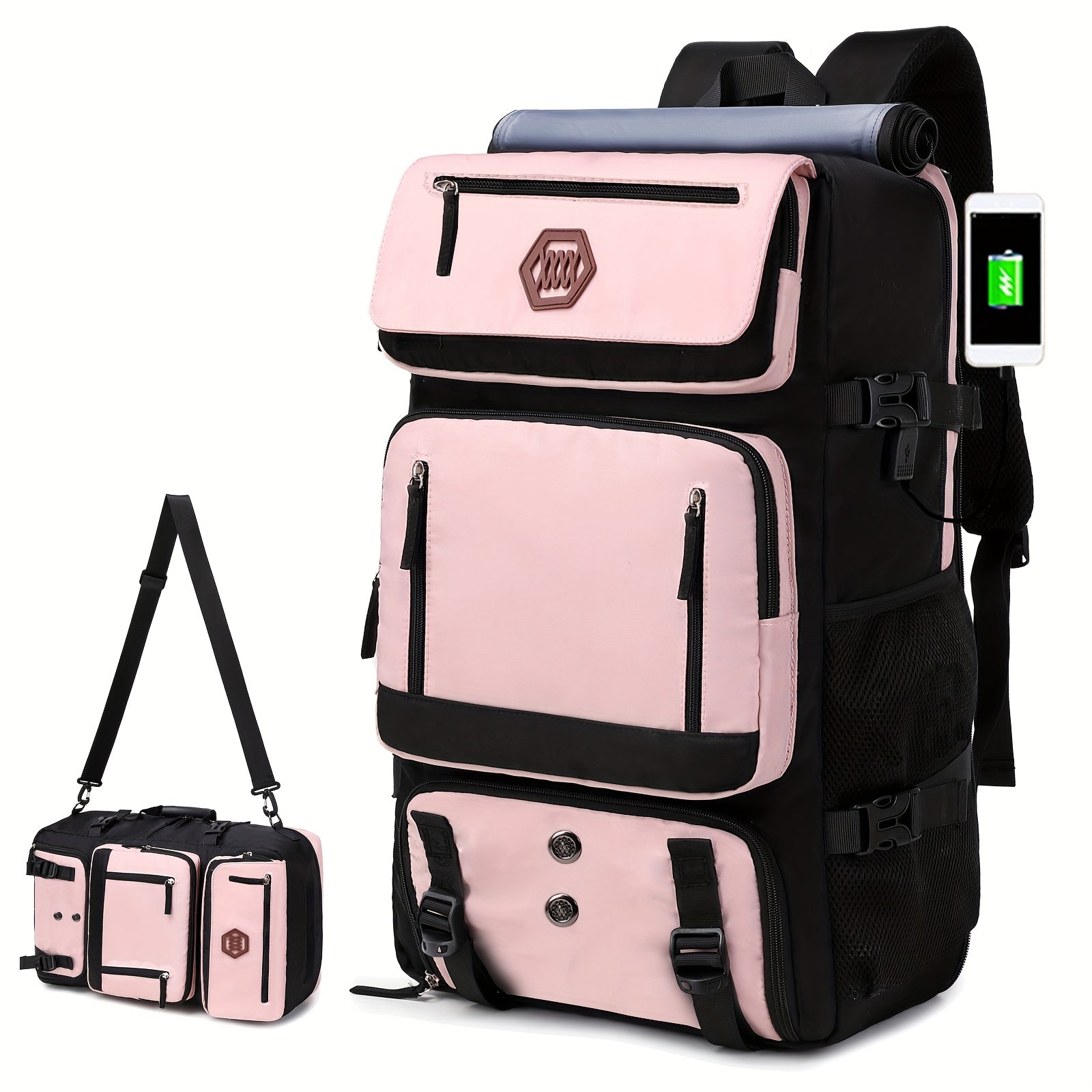 Erkaklar sayohat ruksagi, ayollar uchun qo'l yuk ruksagi, poyga uchun ruksak, 17.6 dyuymli noutbuk ruksagi, kollej uchun tasodifiy kunlik ruksak.