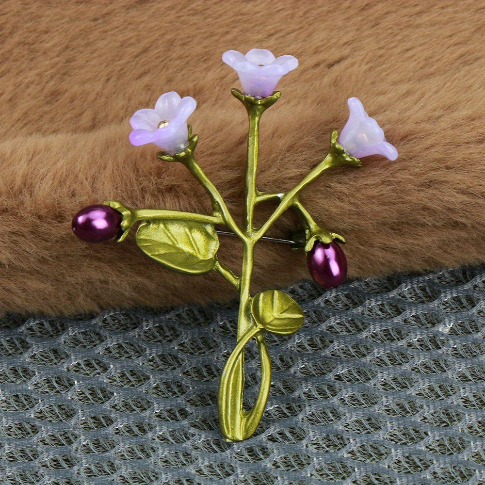 Petunia Flower Brooch Enamel Alloy Geometric Floral Jewelry Accessory